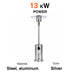 Fornorth Fungo Riscaldante Stand Patio 13kW alimentato a gas, acciaio inox