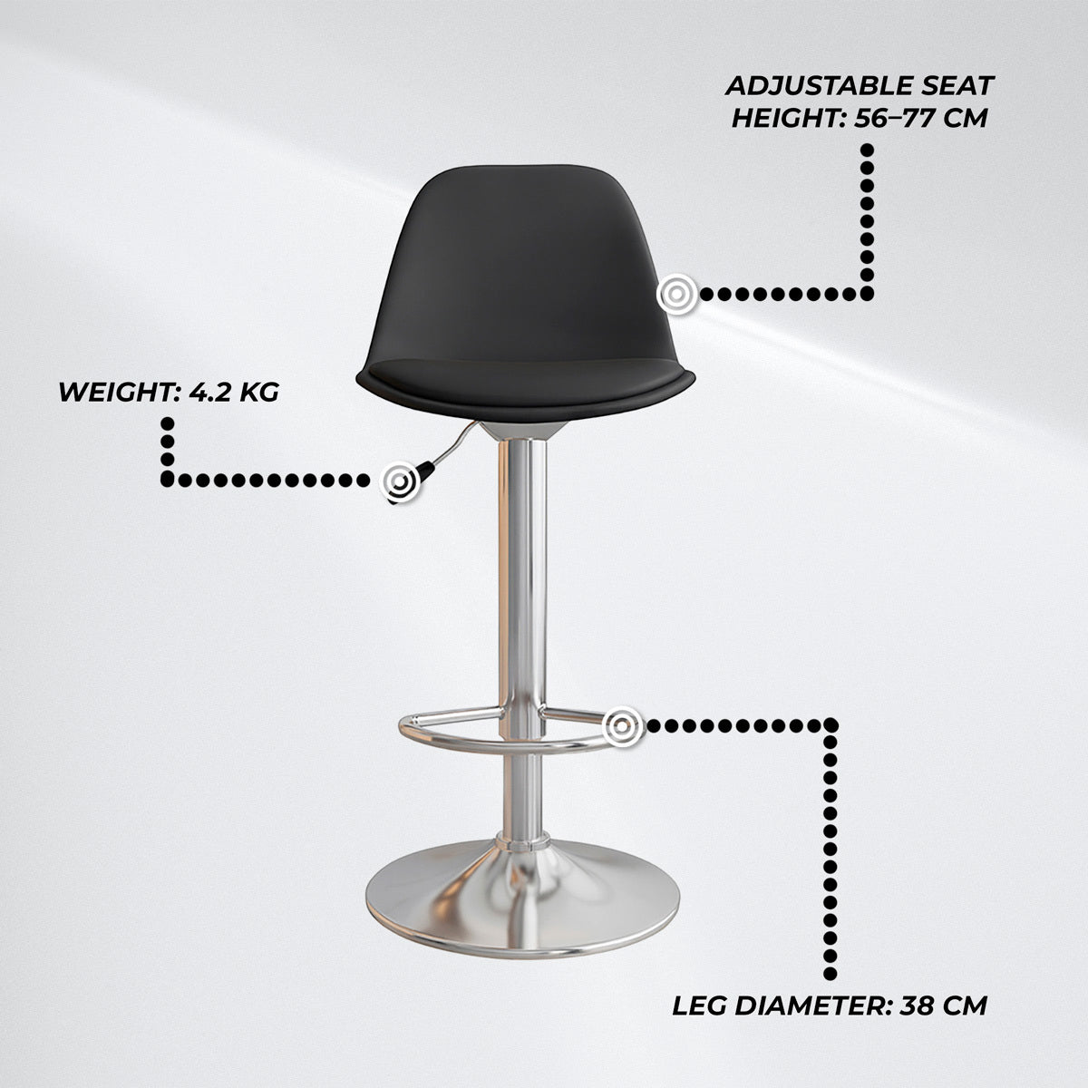 
              Lykke Bar Stool Comfort Black