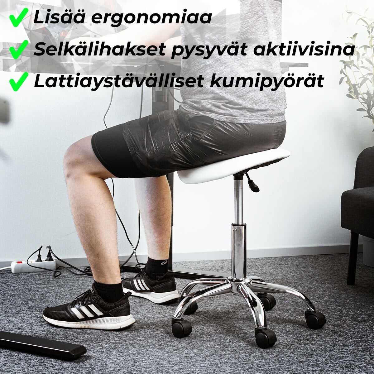 
              Lykke Satulatuoli Comfort, valkoinen