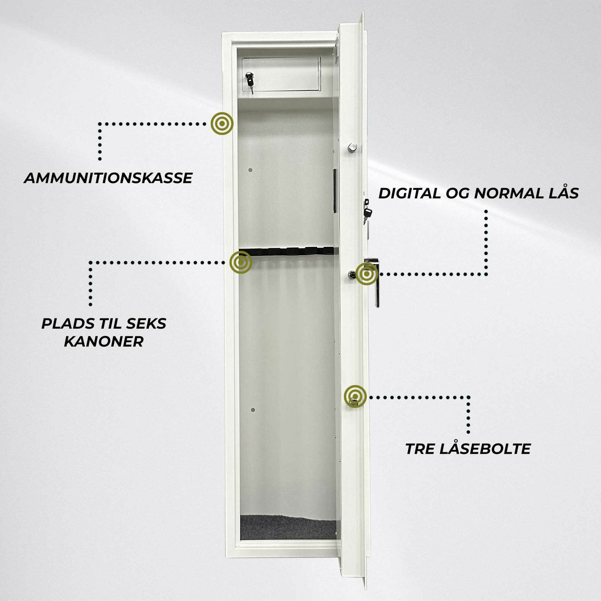 
              Trekker Armario Armas para 6 Armas AS600 v2 Con bloqueo digital, Blanco