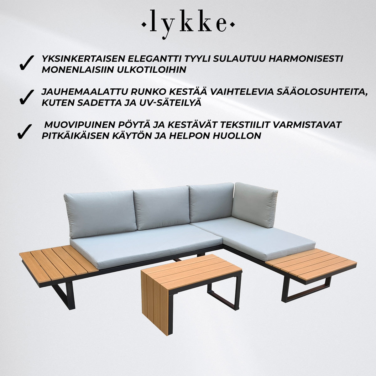 Lykke Ulkosohvaryhmä Sundsvall, musta