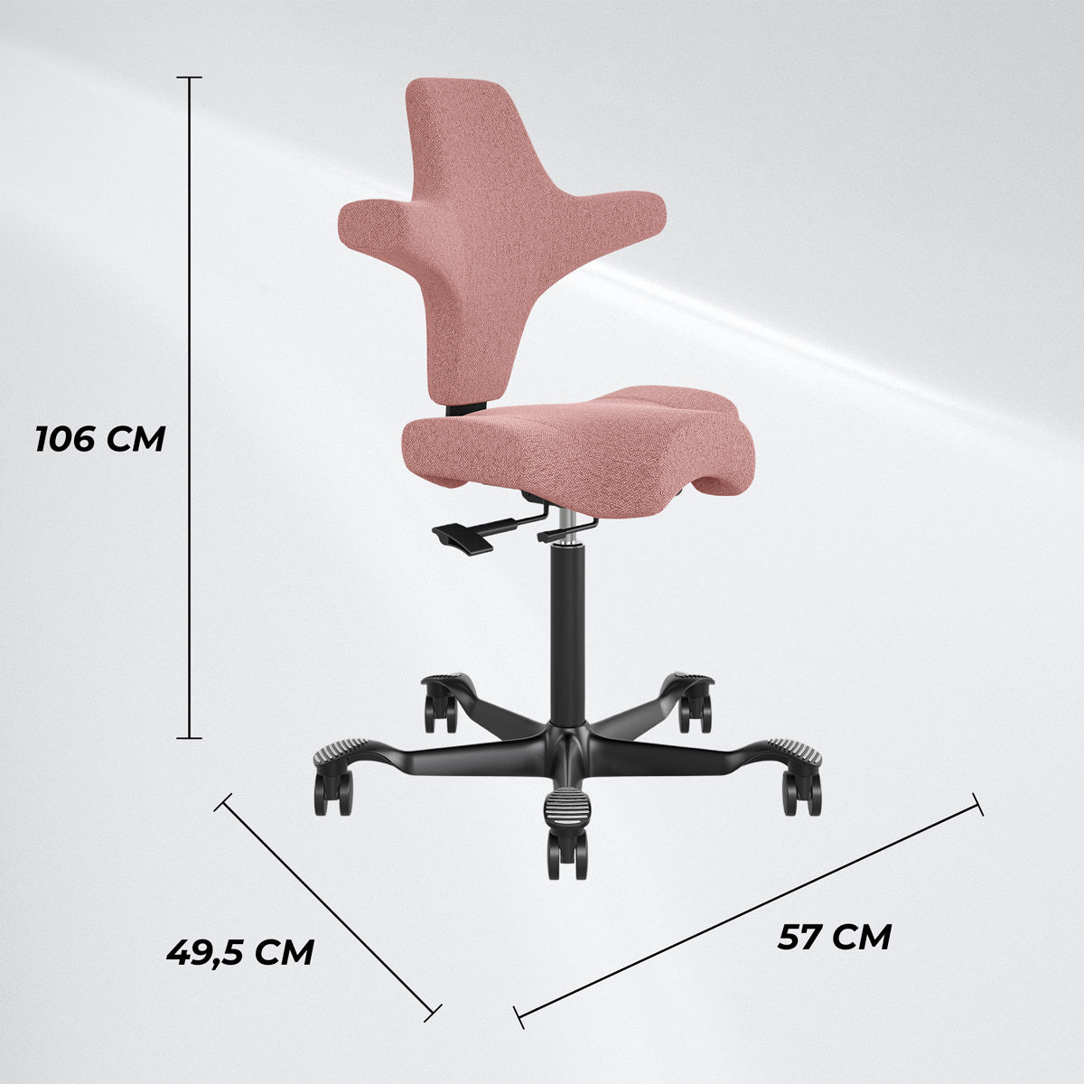 
              Chaise de bureau ergonomique Lykke Comfort, rose