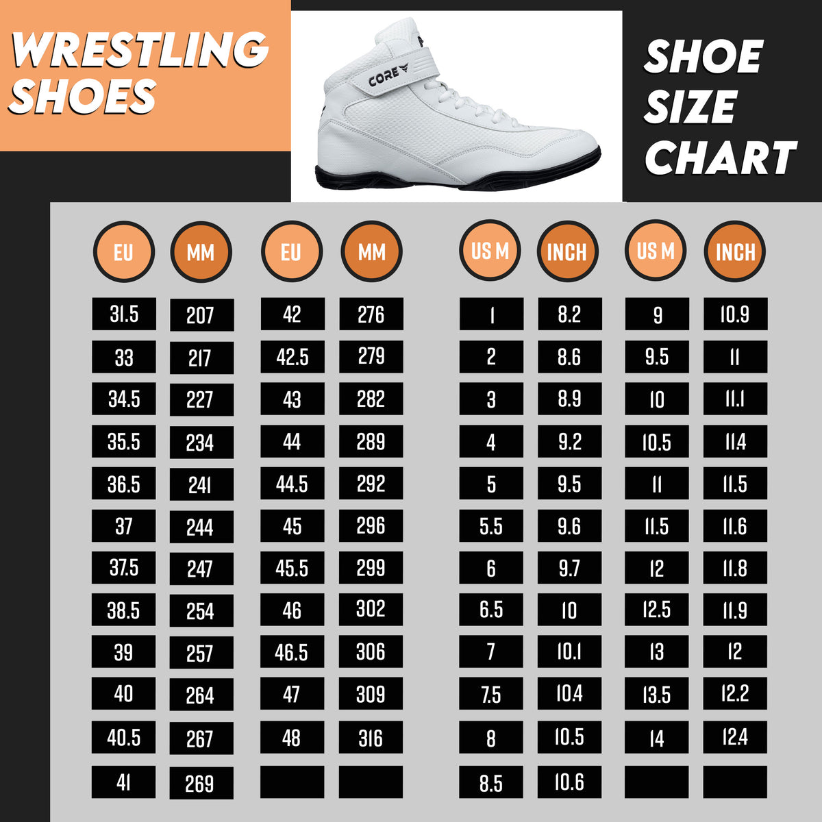 
              Core Chaussure de Lutte, blanches