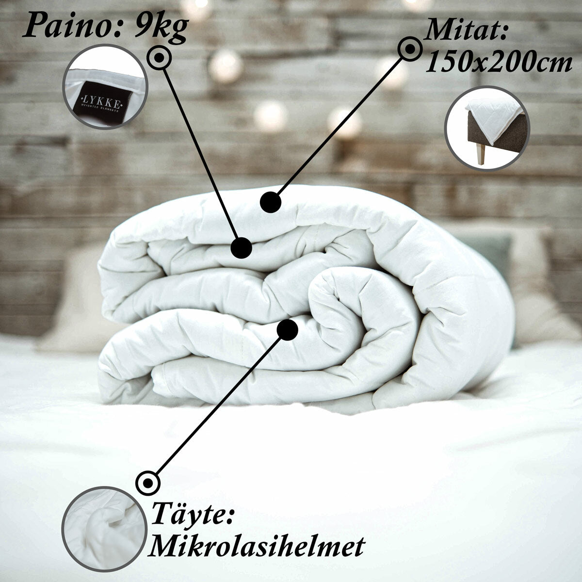 
              Lykke painopeitto, 150x200cm, 9kg