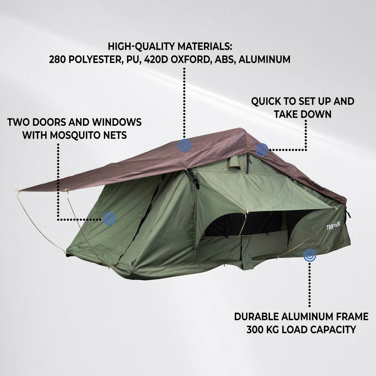 
              Trekker Daktent Cabin L, groen