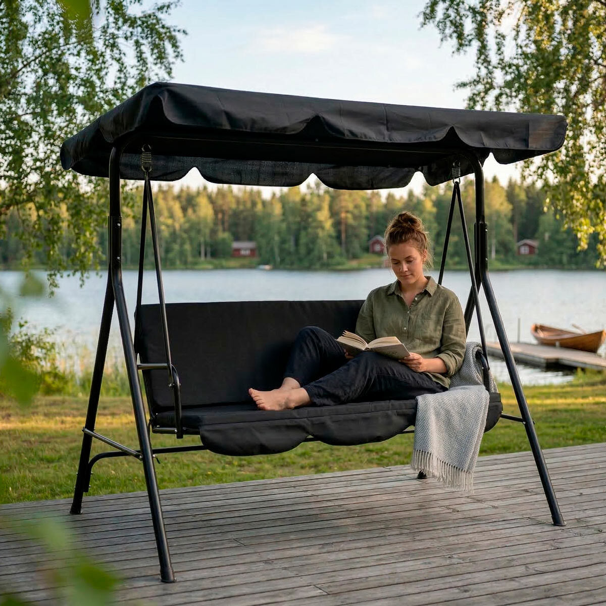 
              Lykke Porch Swing Standard, Black