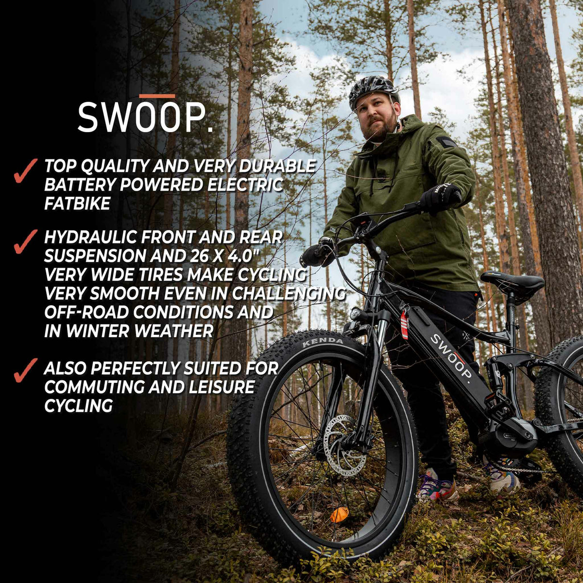 
              Swoop Fat Bike Elettrica Ranger, 26&quot;
