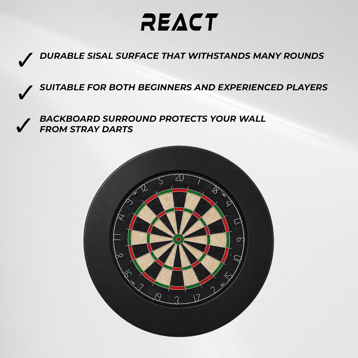 
              React Dartbord + Beschermring