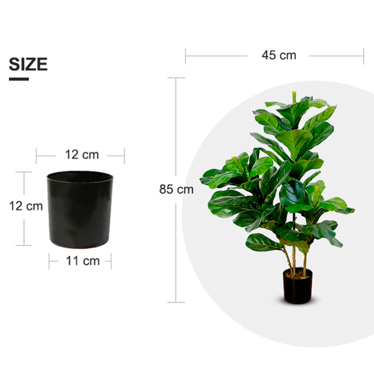 
              Lykke Pianta Artificiale Ficus Lyrata 85cm