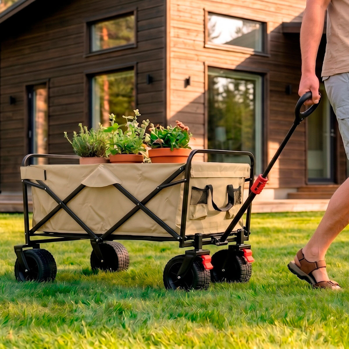 
              Fornorth Garden Wagon 115x61x105cm 100kg, beige