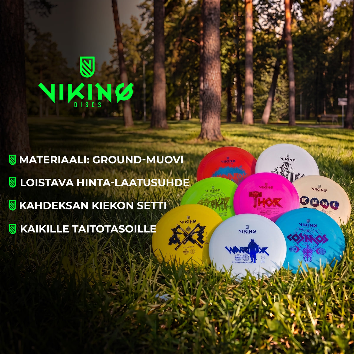 
              Viking Discs Ground Set, 8 kiekon setti
