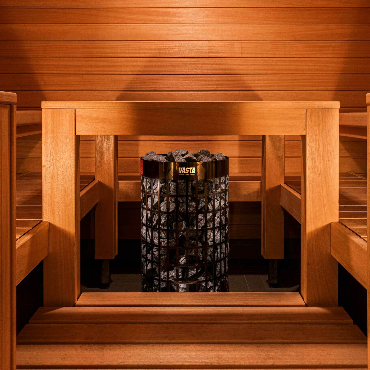 
              Vasta Calefactor eléctrico para sauna Ignite 8kw, control separado, 7-12m3, acero negro