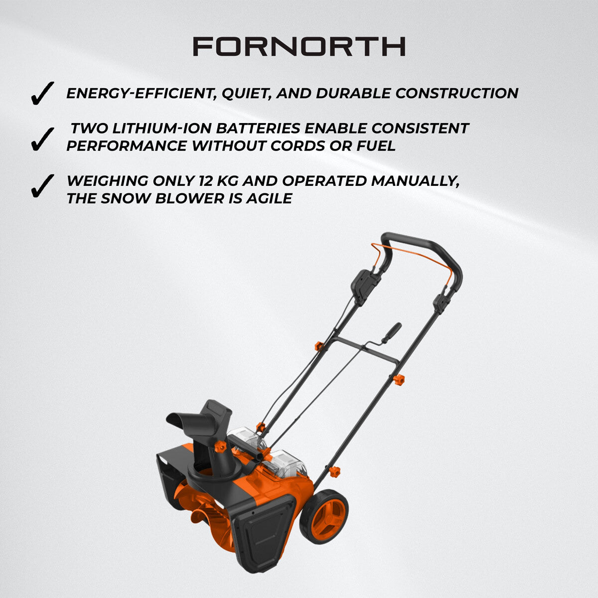 
              Fornorth Battery Powered Snow Blower s20, 2x20v