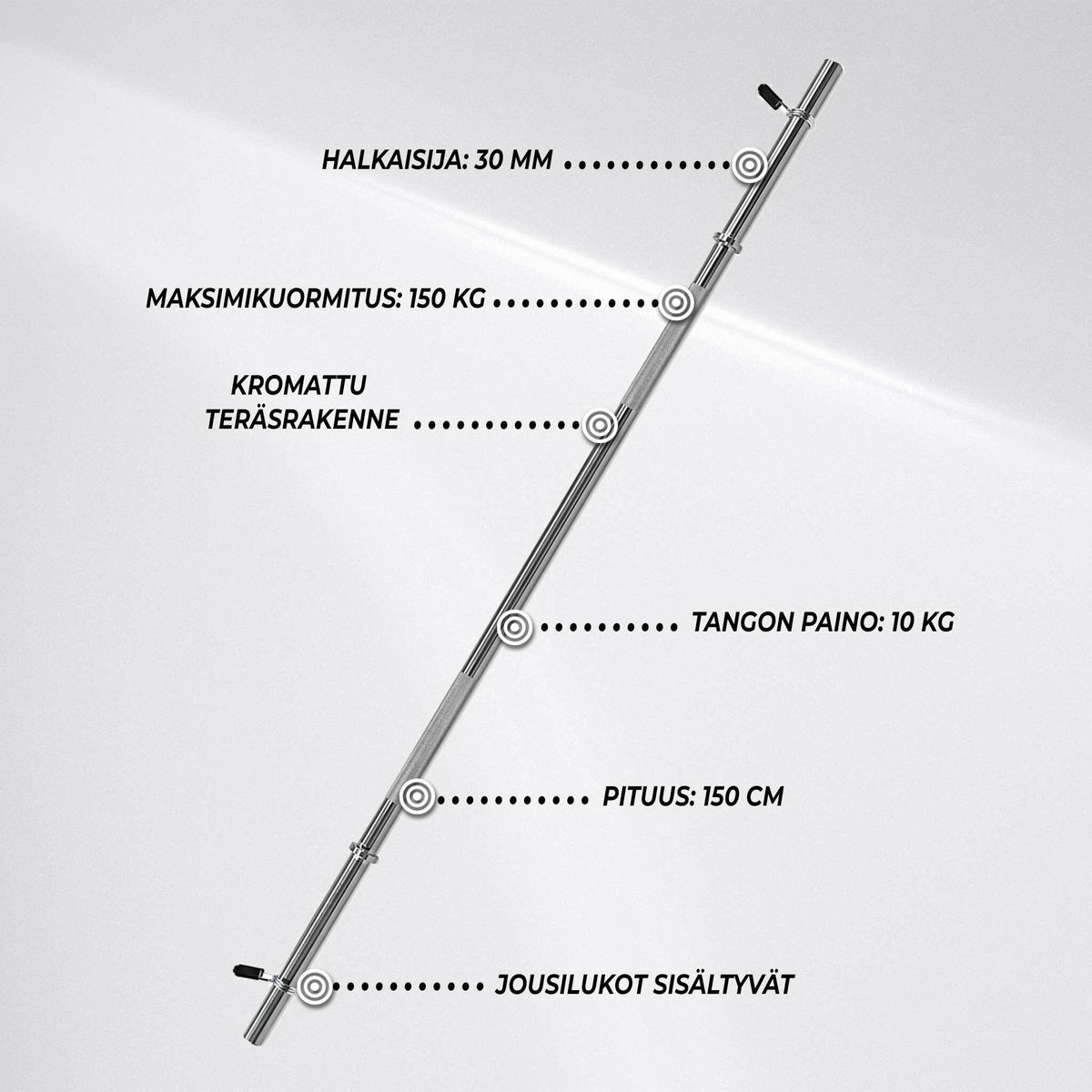 
              React Punttitanko 10kg 150cm/30mm
