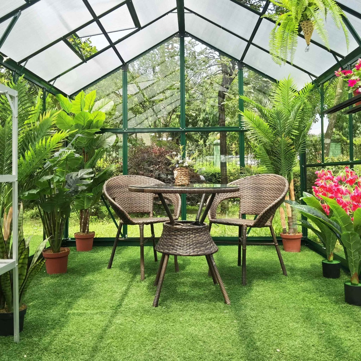 
              Metalcraft Serre de jardin, 14,4m², verre de sécurité 4mm, vert