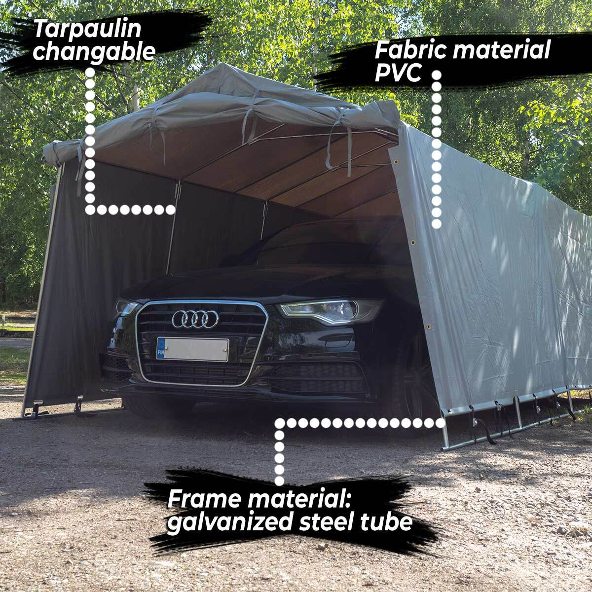 auto zelt garage Fornorth Zeltgarage 3,4x7m, Hellgrau - 609,00 EUR