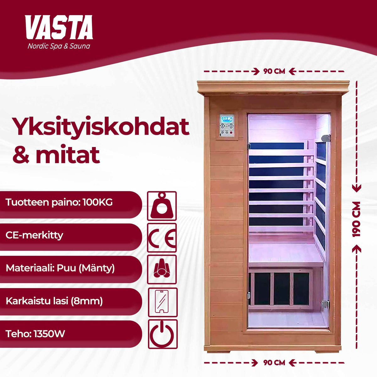 
              Vasta Infrapunasauna 1hlö