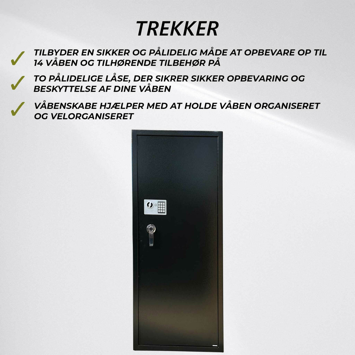 
              Trekker Armario para Armas AS1400, Capacidad para 14 Armas, negro, con berradura digital