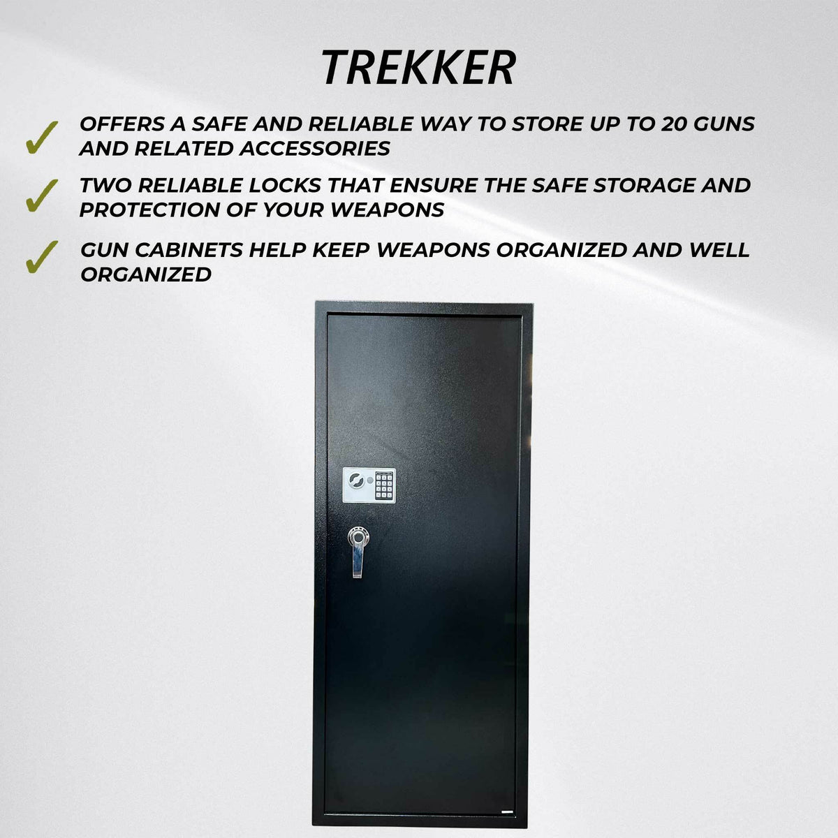 
              Trekker Armario de armas para 20 armas AS2000, negro, con cerradura digital