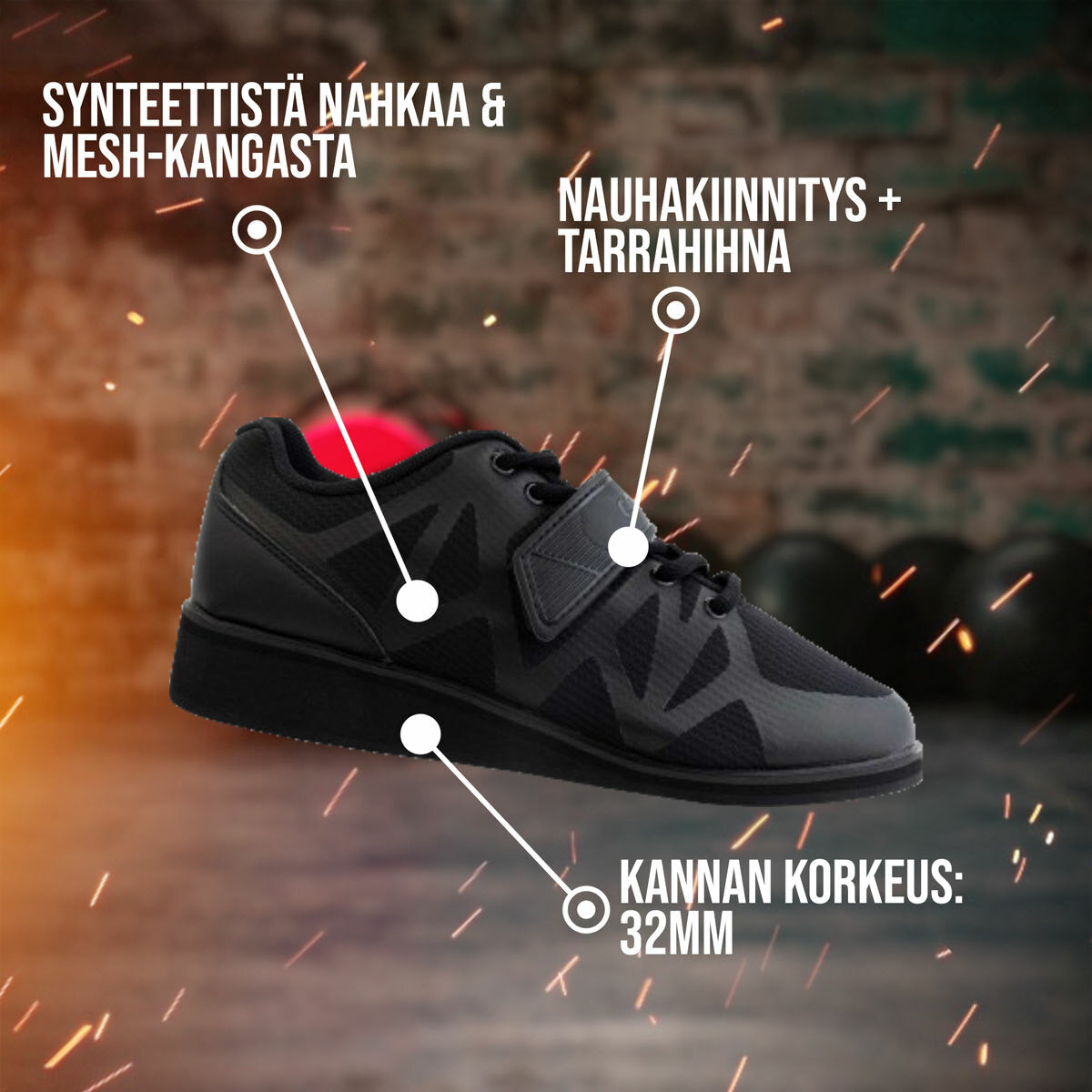 
              Nordcore painonnostokengät Core, musta