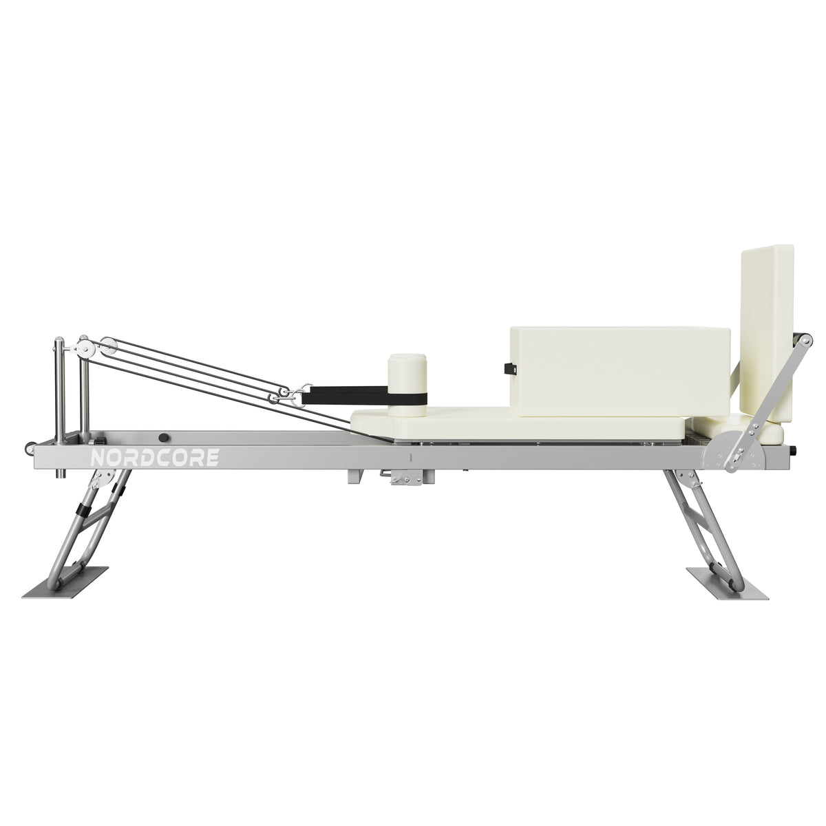
              Nordcore Pilates Reformer-maskine, sammenklappelig, hvid