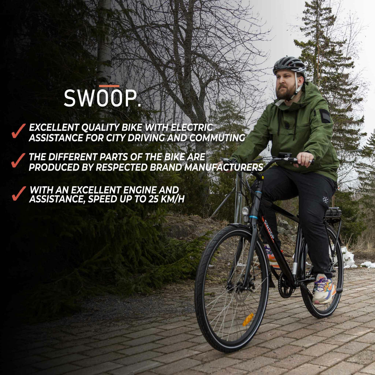 
              Swoop Bicicletta elettrica City, uomo 28&quot;