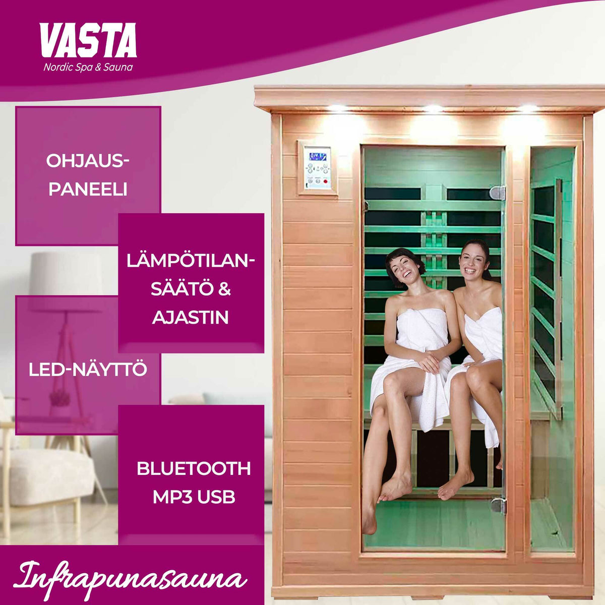 
              Vasta Infrapunasauna 2hlö