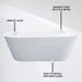 Lykke Baignoire Polar Deluxe 1700x750x580mm, blanc