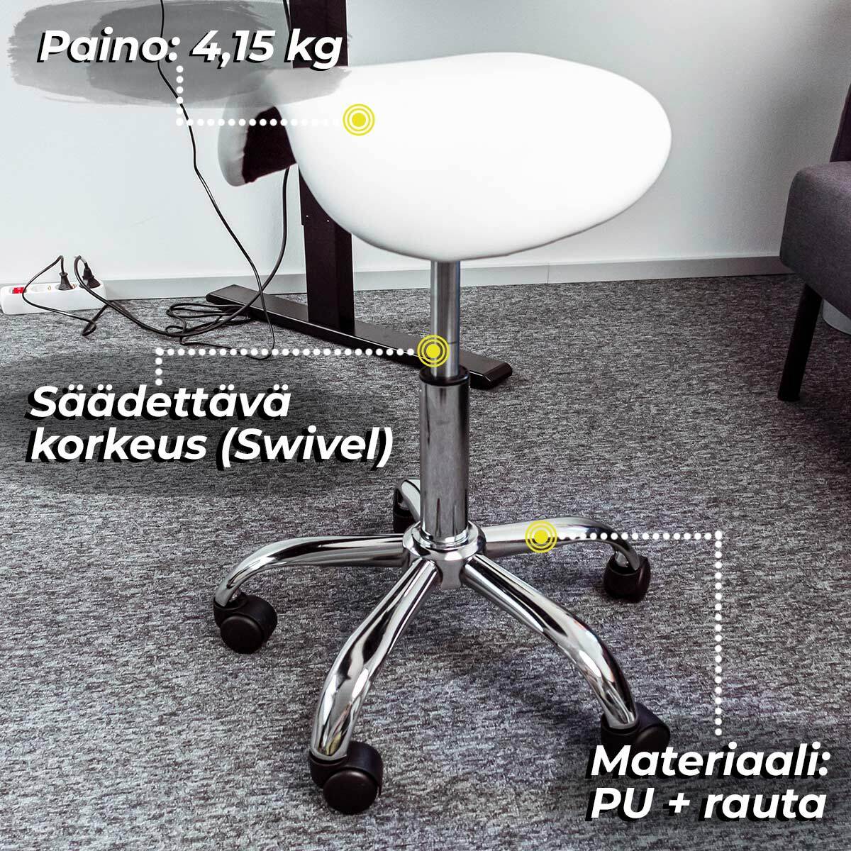 
              Lykke Satulatuoli Comfort, valkoinen