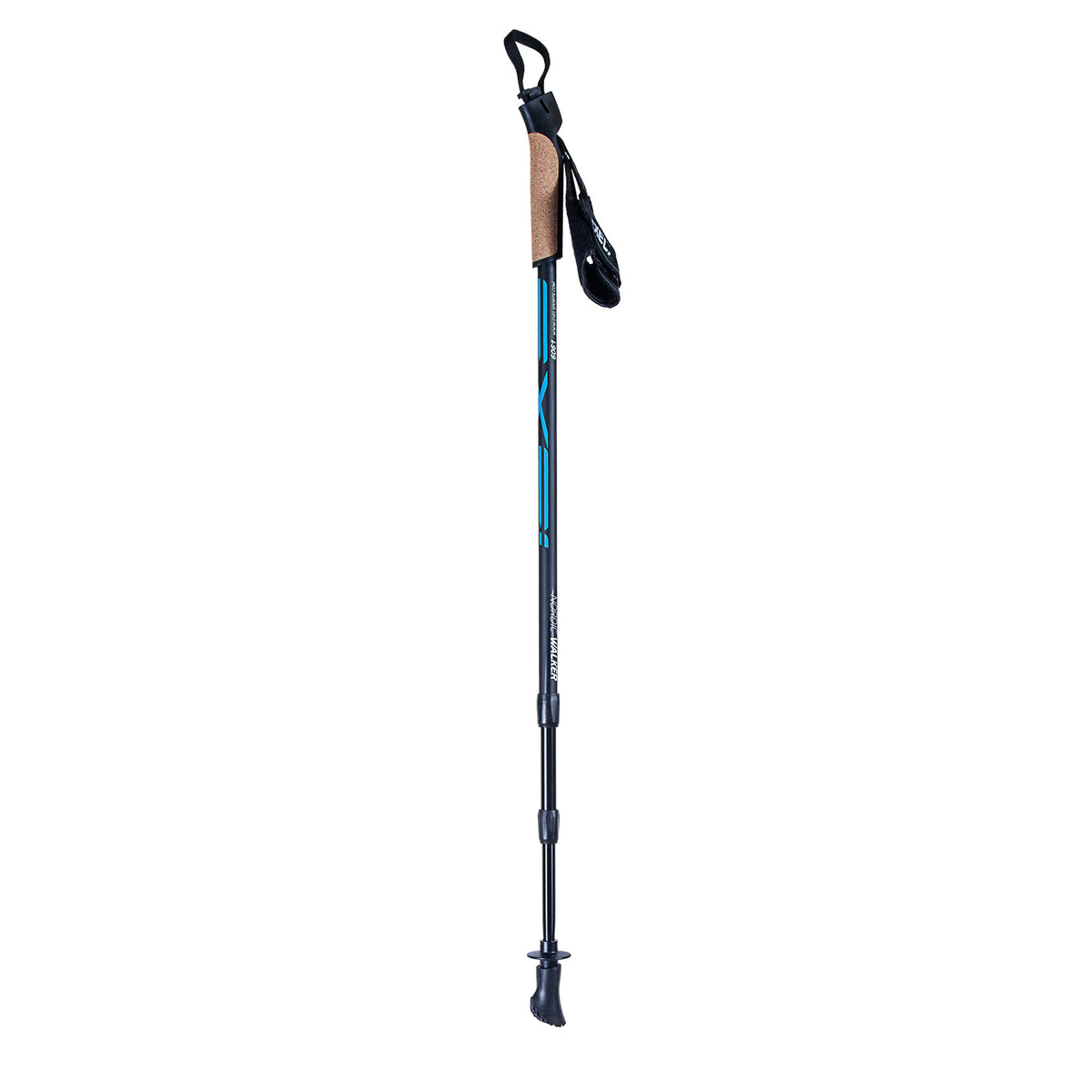 
              Exel Nordic Walker Alu Verstelbare Nordic Walking-stok, Zwart/Cyaan, 100-135cm