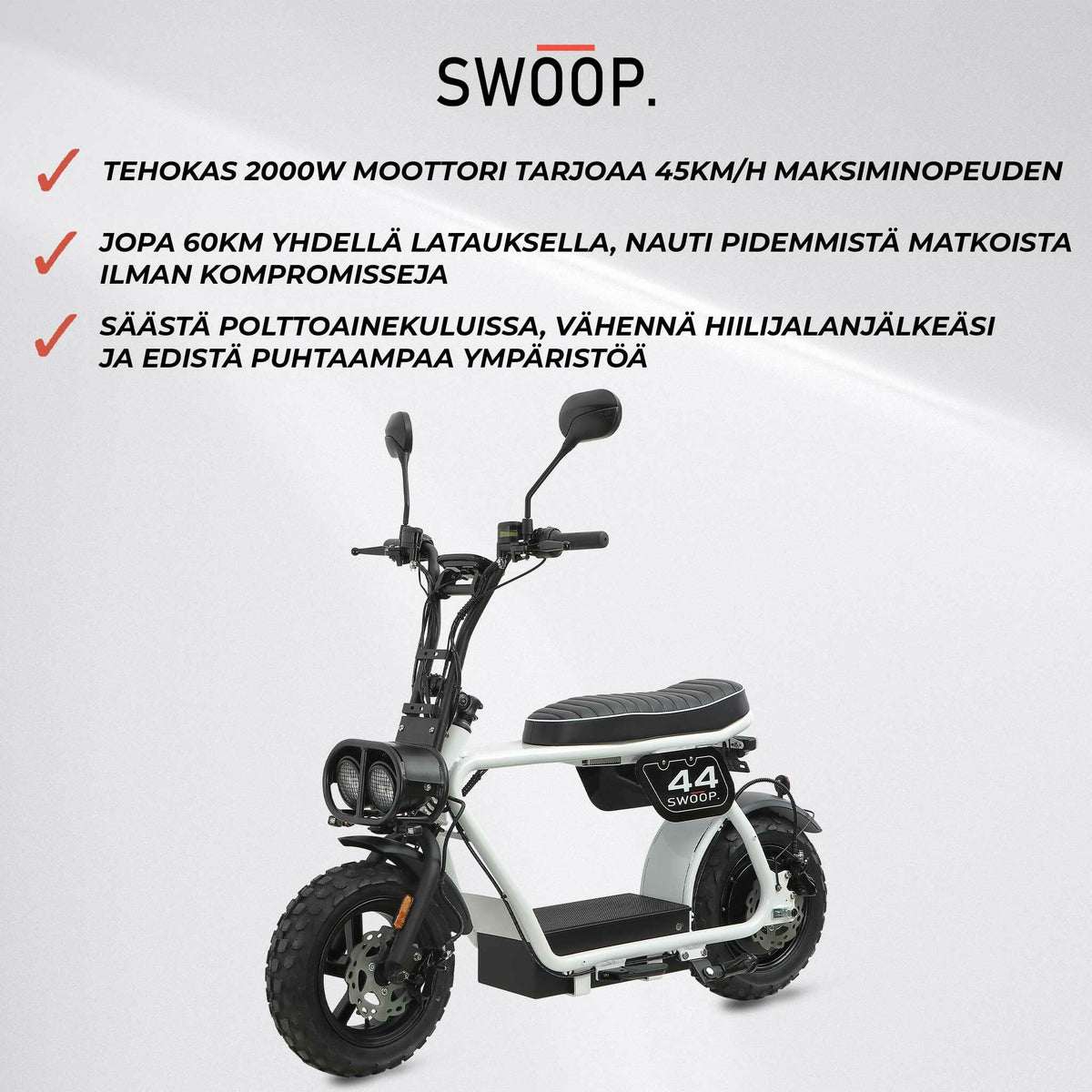 
              Swoop Sähkömopo Turbo 2000W Valkoinen