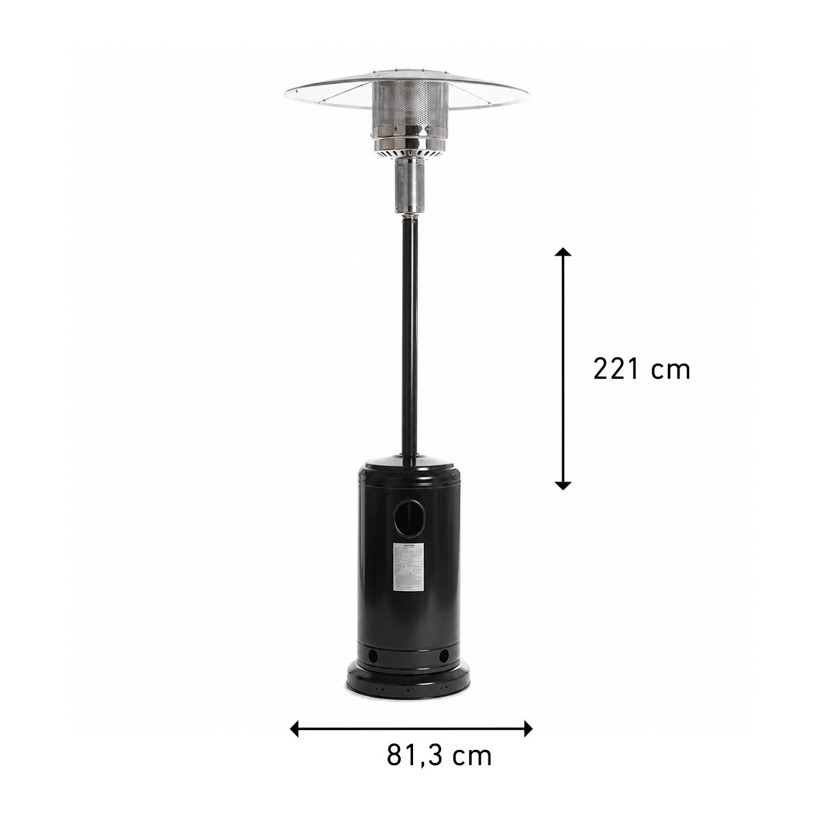 
              Fornorth Fungo Riscaldante Stand Patio 13kW alimentato a gas, nero