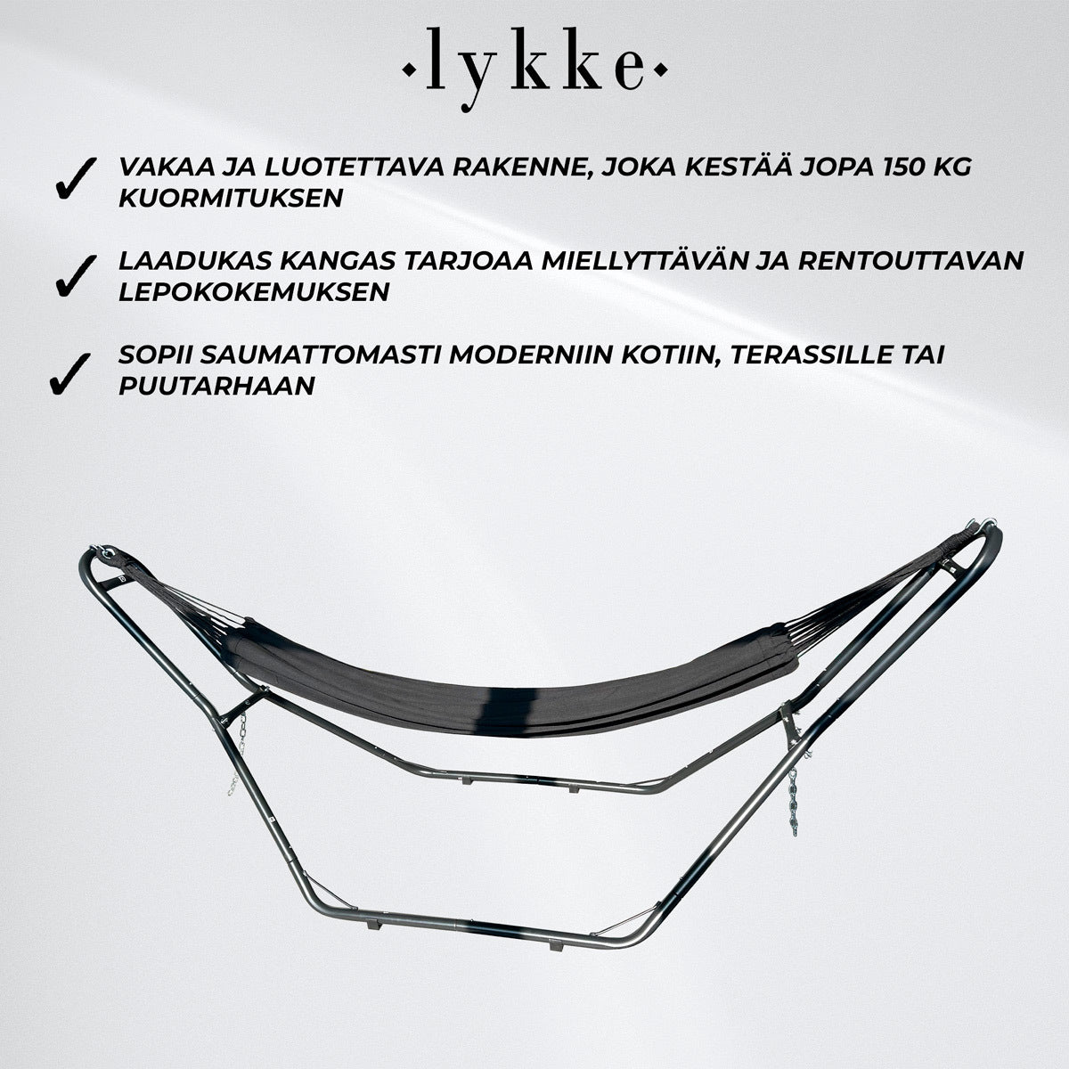 
              Lykke Riippumatto Telineellä