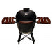 Kobe Kamado Holzkohlegrill Professional XXL Black Edition, Schutzhaube, Wärmeverteilungsplatte, inklusive Kohlenschaufel