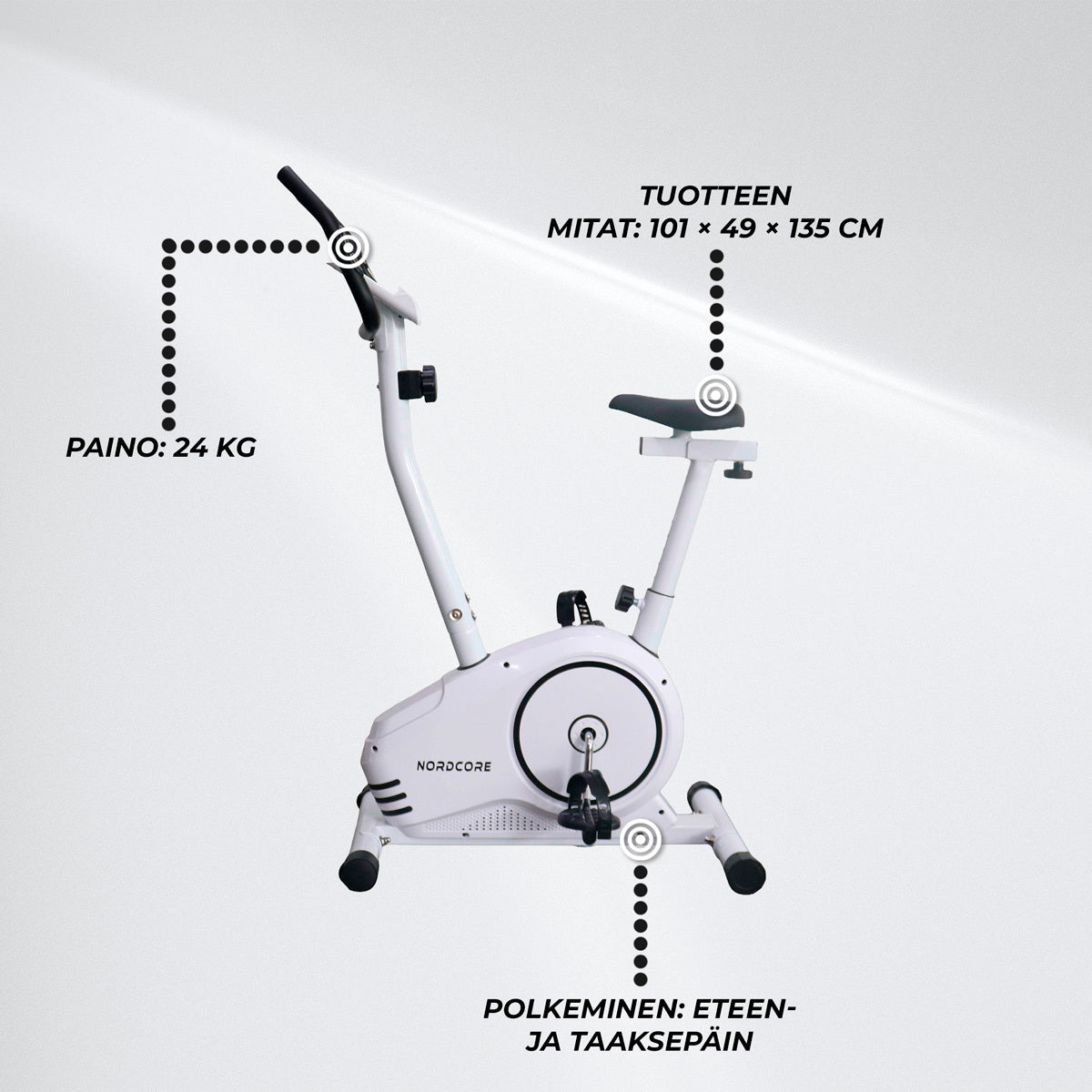 
              Nordcore Kuntopyörä 600 Valkoinen