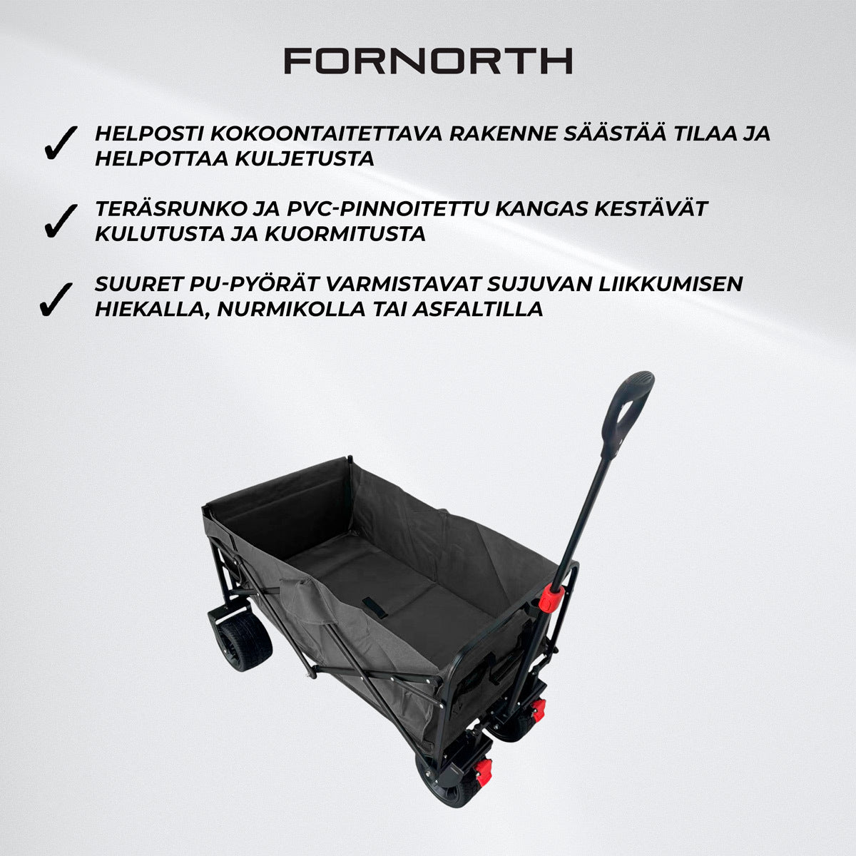 Fornorth Puutarhakärry 115x61x105cm 100kg, musta