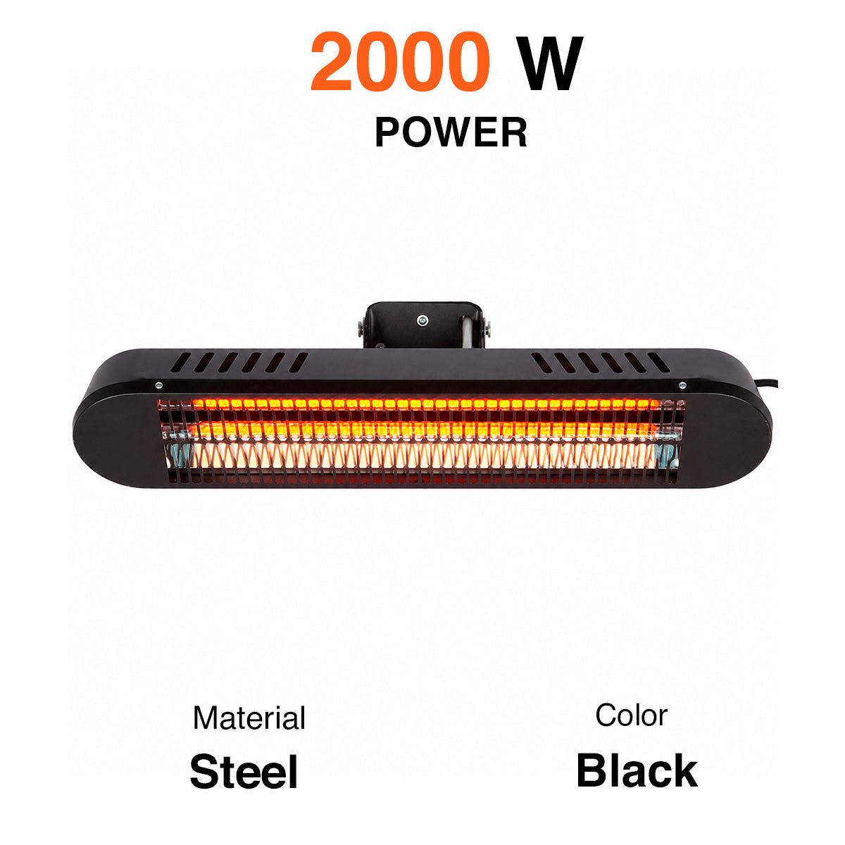 
              Fornorth Heizstrahler Wall Heater Premium 2000W fernbedienung, schwarz