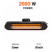 Fornorth Heizstrahler Wall Heater Premium 2000W fernbedienung, schwarz