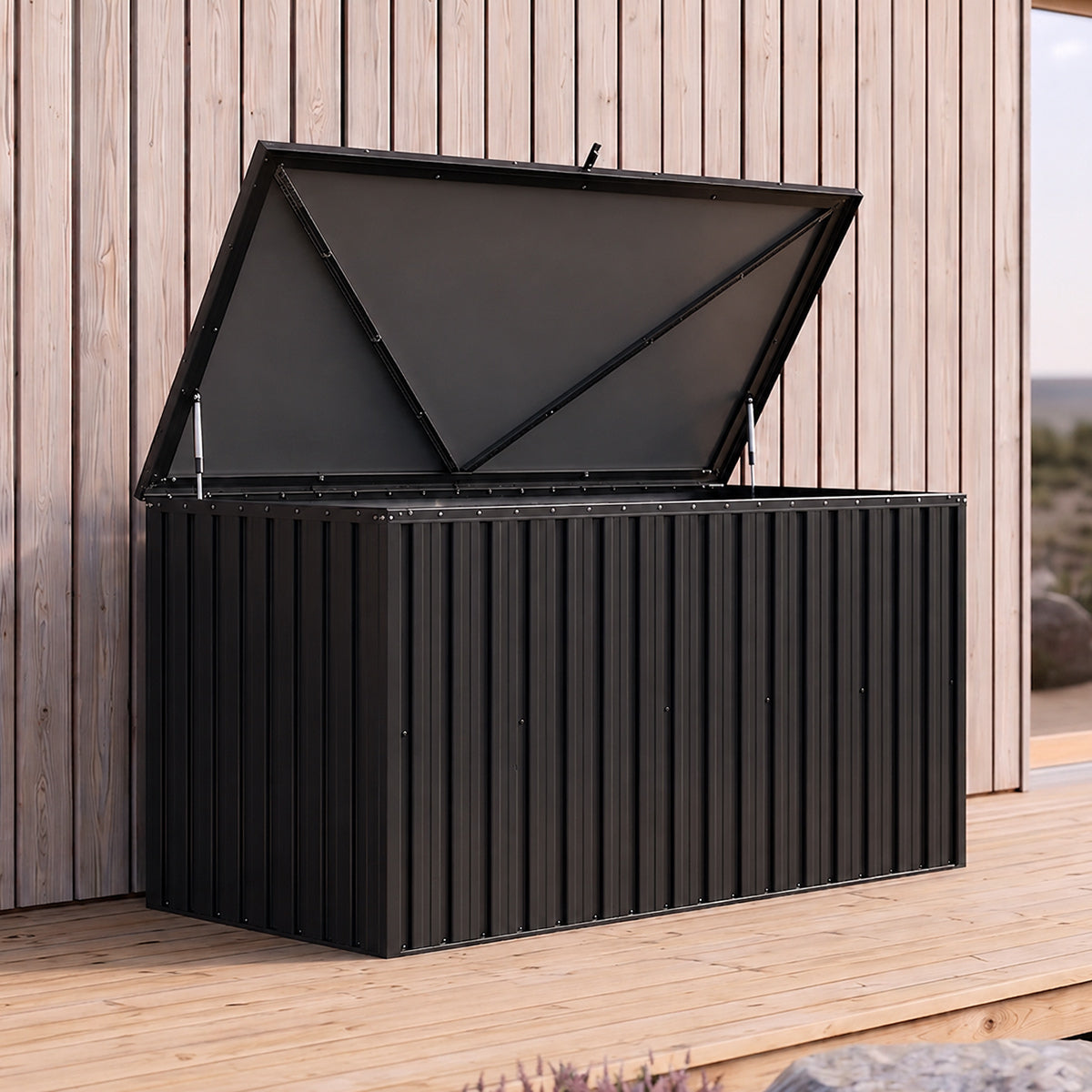 
              Fornorth Udendørs Opbevaringsboks 131x78x73cm 610L, Sort