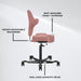 Chaise de bureau ergonomique Lykke Comfort, rose