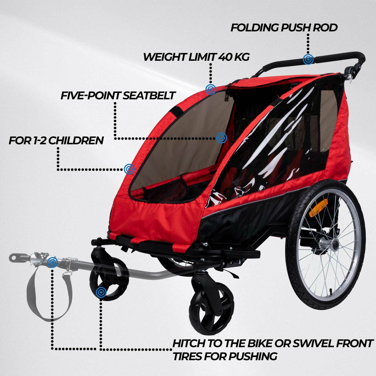 
              Trekker Bike Trailer for 1-2 Children Pro
