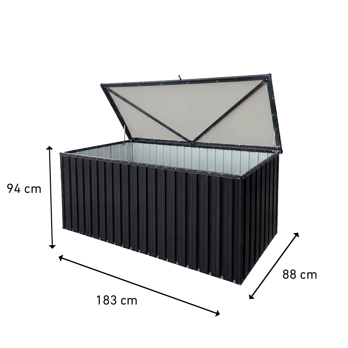 
              Fornorth Outdoor Aufbewahrungsbox 183x88x94cm 1303L, Schwarz