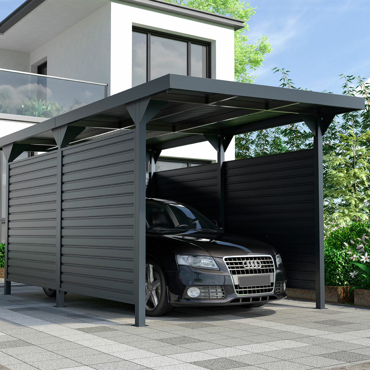Fornorth Tettoia per Auto Premium con Pareti