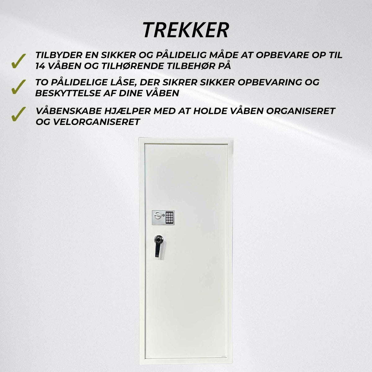 
              Trekker Armario para Armas AS1400, Capacidad para 14 Armas, blanco, con berradura digital