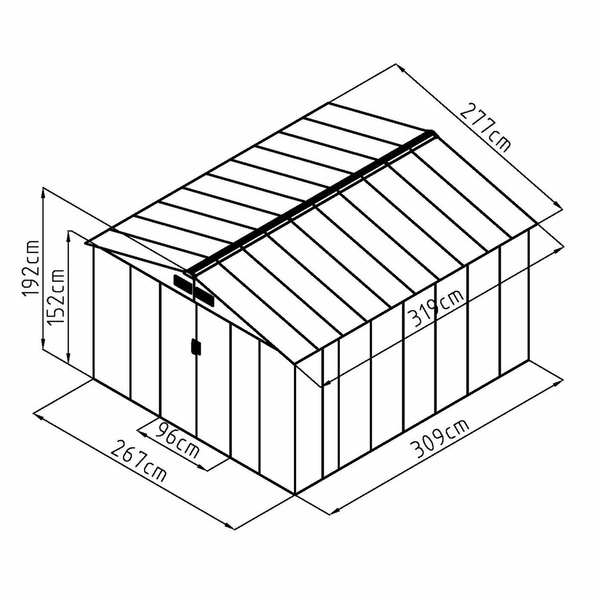 
              Fornorth Garden Shed, 8.84m2, green