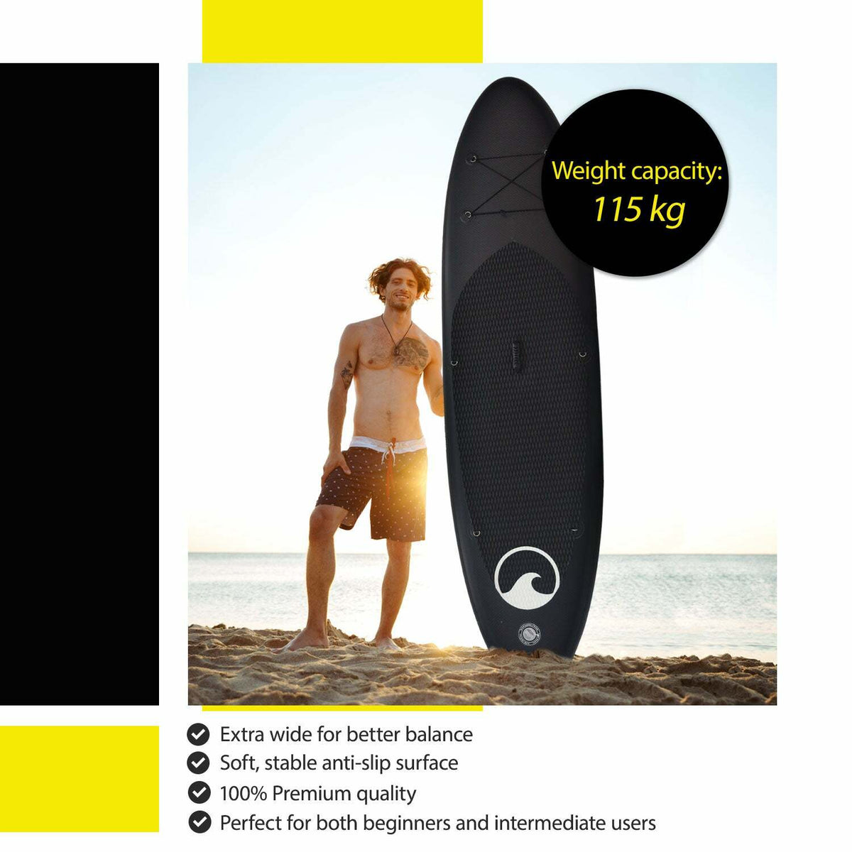 
              Deep Sea Stand up paddle Pro (300cm), noir