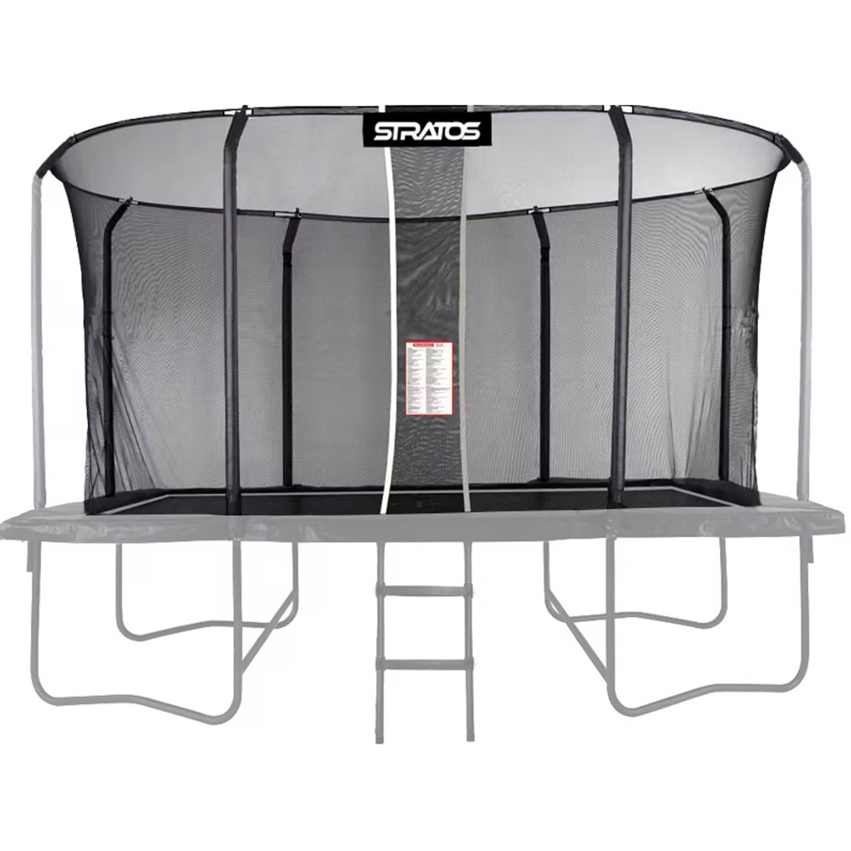 Stratos Trampolino Rettangolare Rete di Sicurezza 277x477 cm Linea Premium Nera