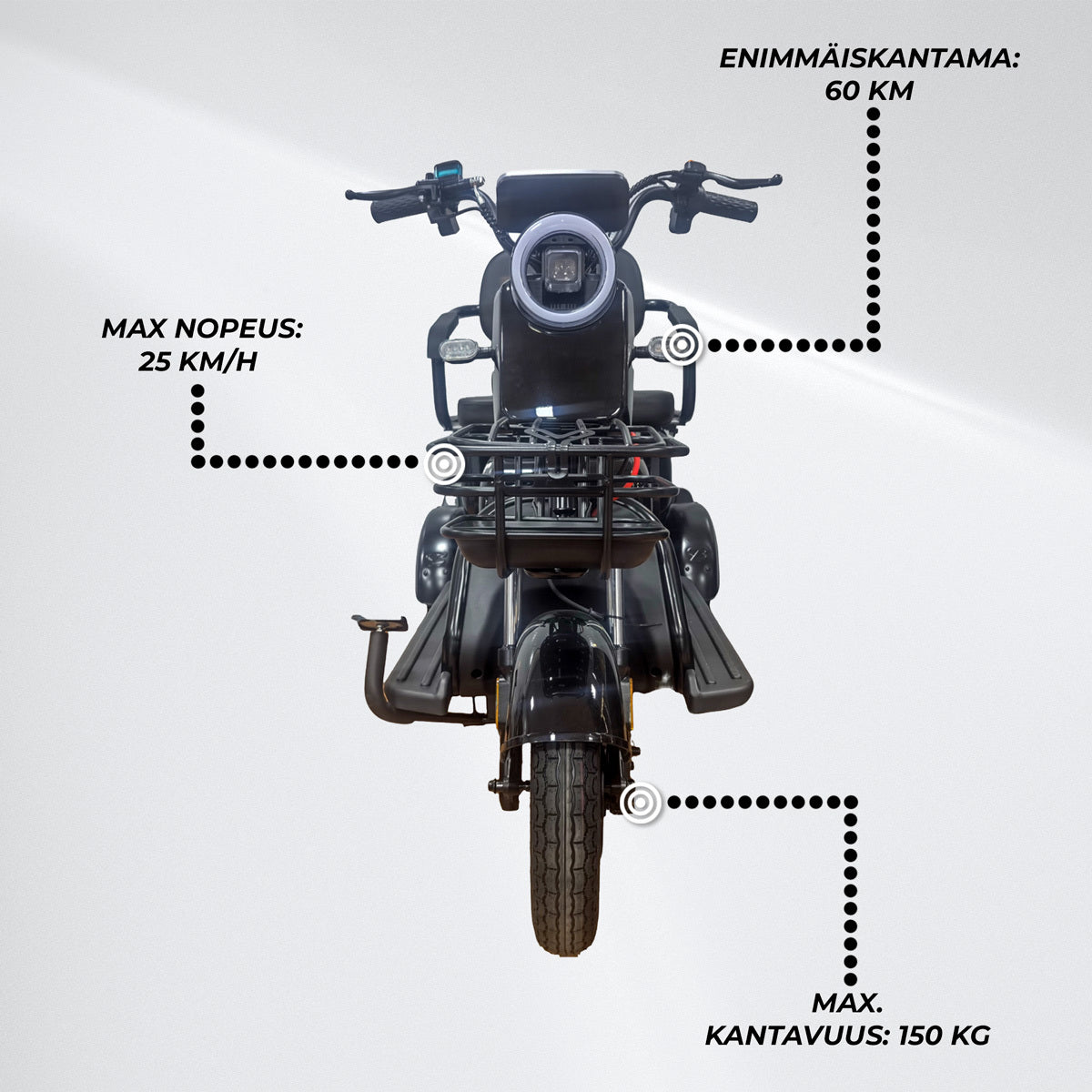 
              Arvo Senioriskootteri P250 Musta