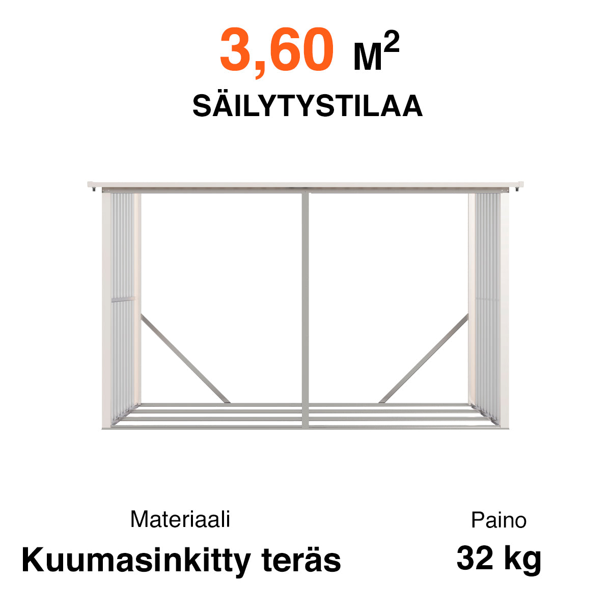 
              Fornorth Puukatos 302x119x190cm (3,60m2)