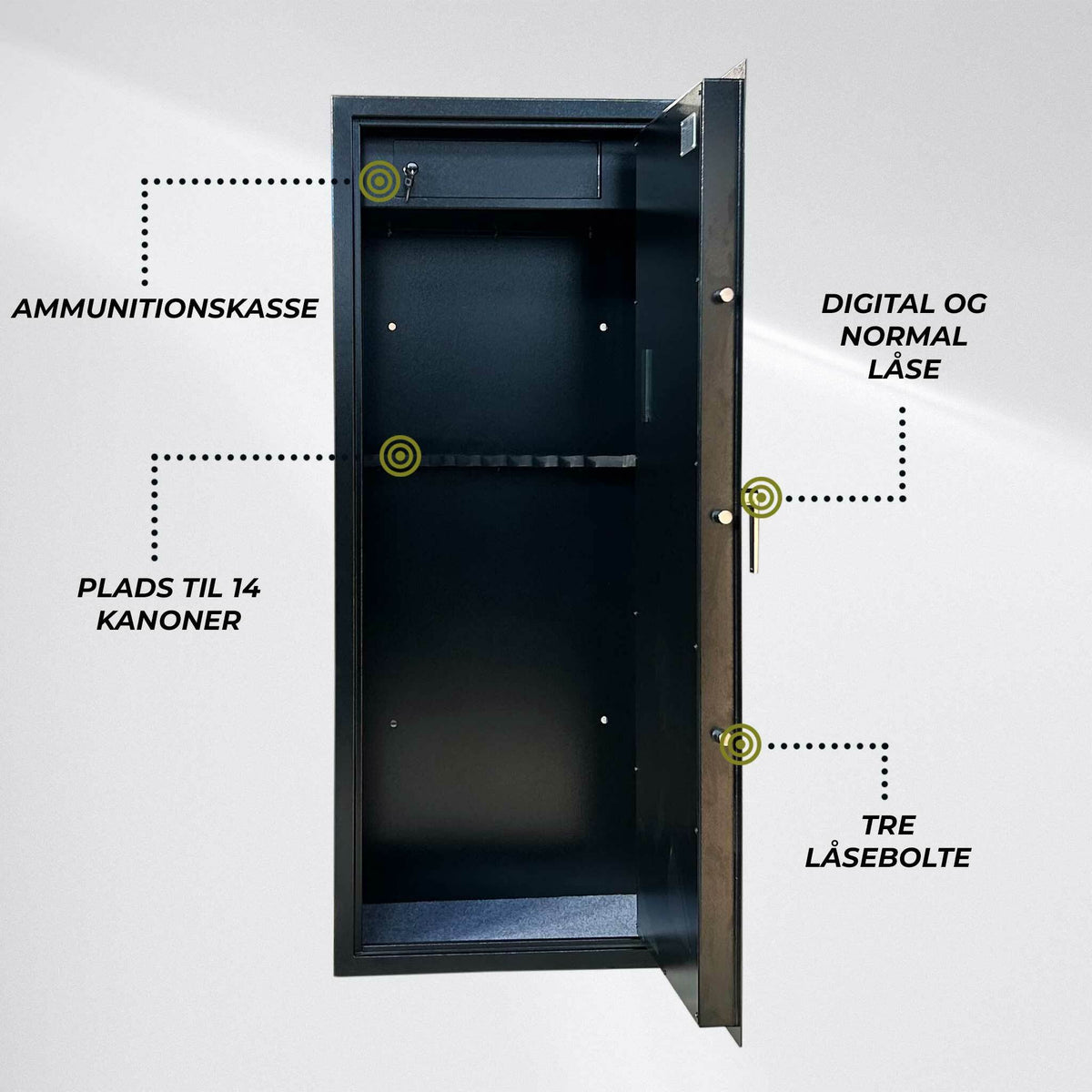 
              Trekker Armario para Armas AS1400, Capacidad para 14 Armas, negro, con berradura digital